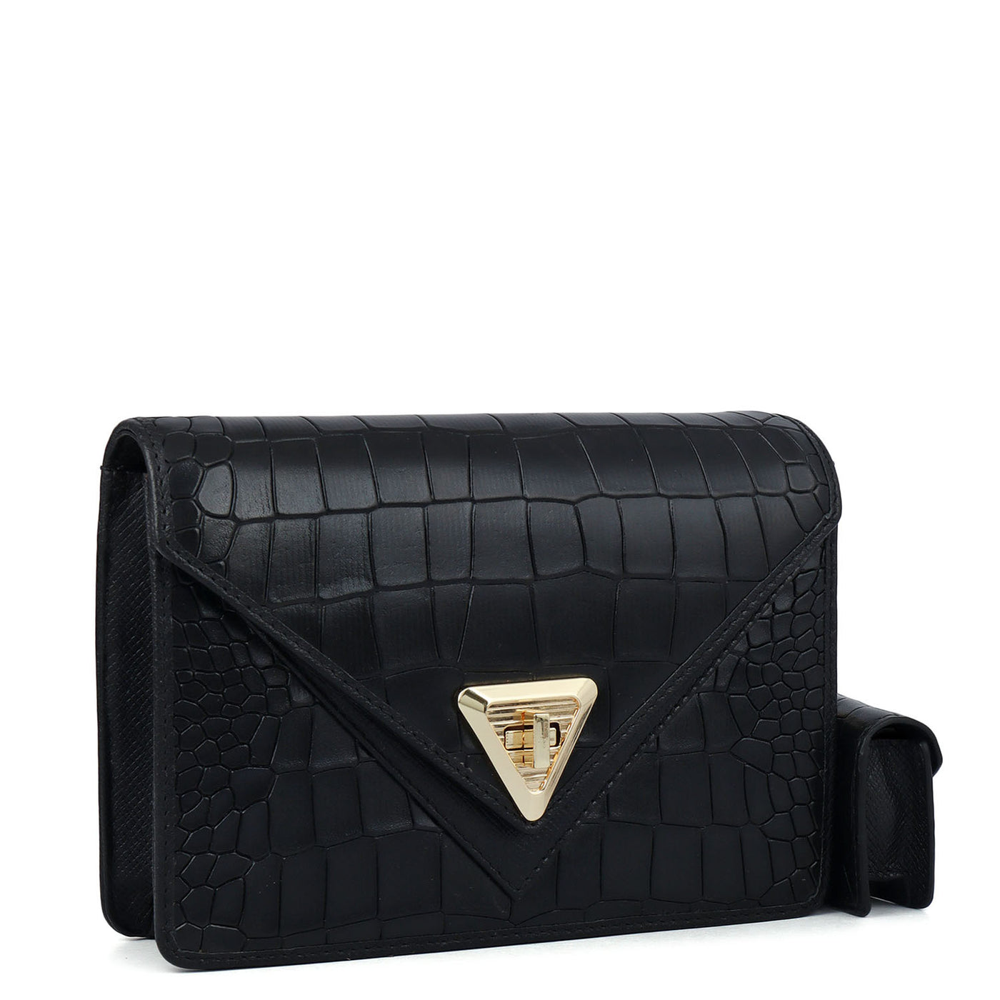 Allure Croco Franzy Leather Sling - Black