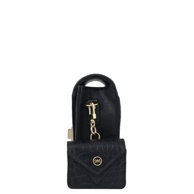 Allure Croco Franzy Leather Sling - Black