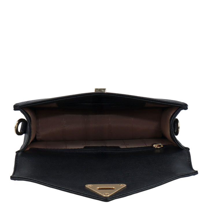 Allure Croco Franzy Leather Sling - Black