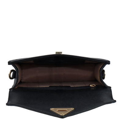 Allure Croco Franzy Leather Sling - Black