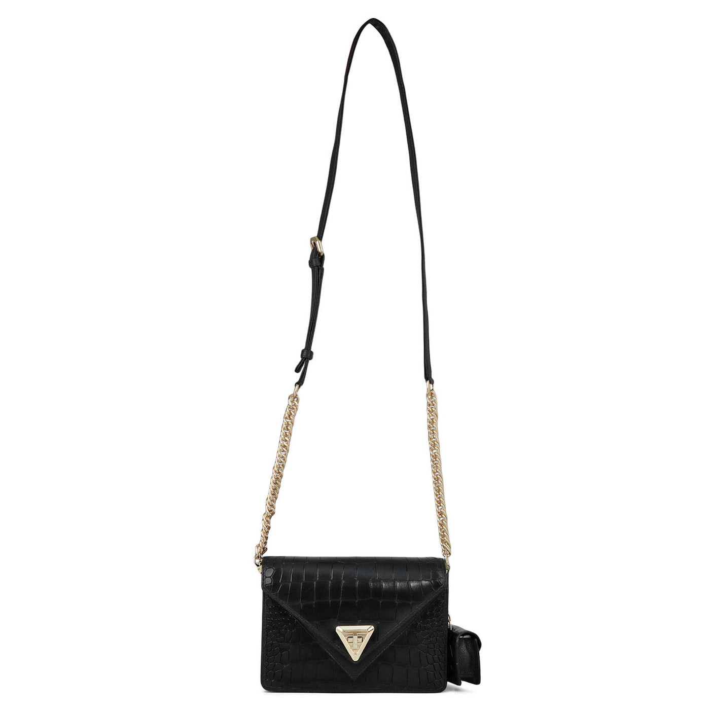 Allure Croco Franzy Leather Sling - Black
