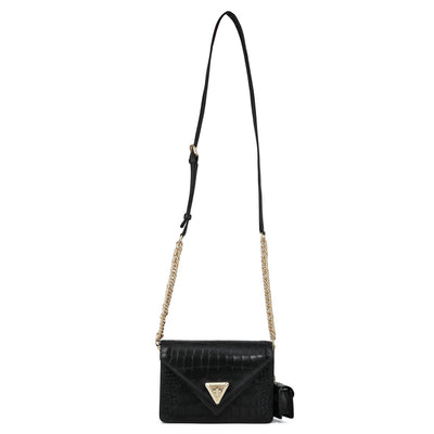 Allure Croco Franzy Leather Sling - Black