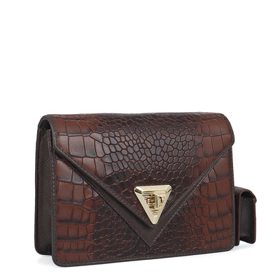 Allure Croco Franzy Leather Sling - Date