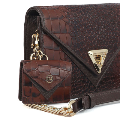 Allure Croco Franzy Leather Sling - Date