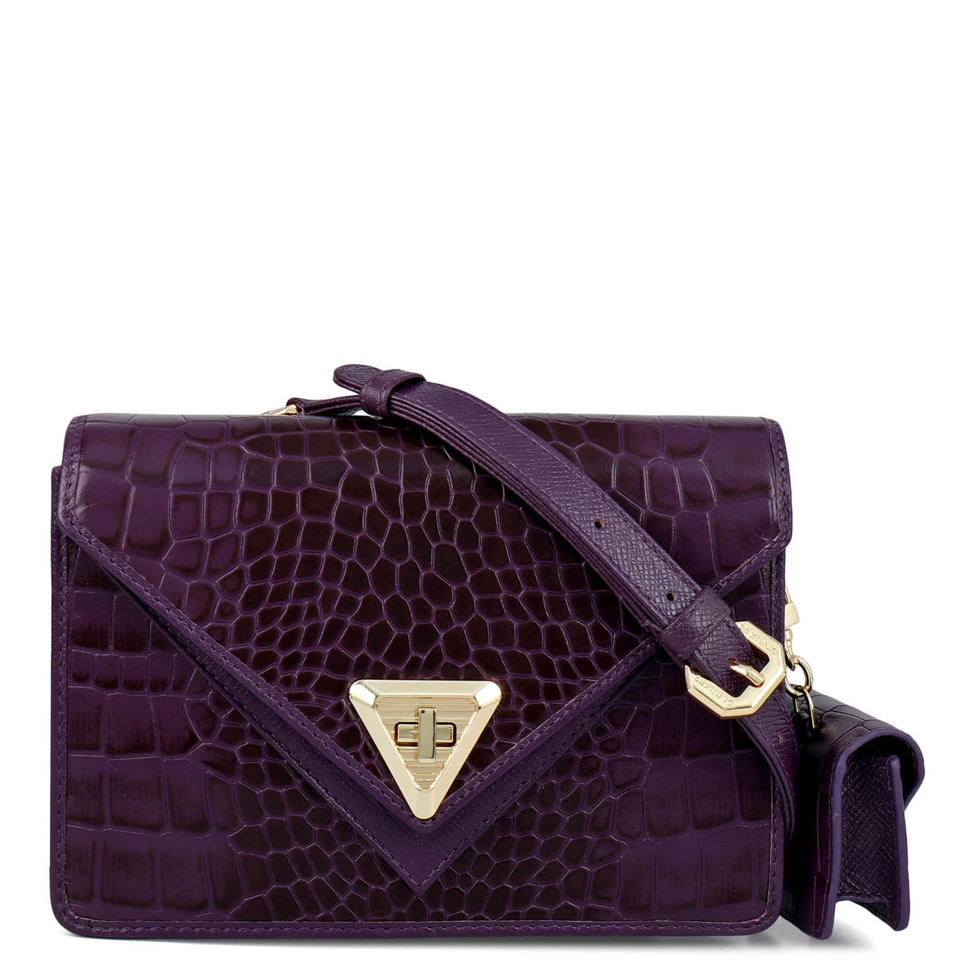 Allure Croco Franzy Leather Sling - Grapevine