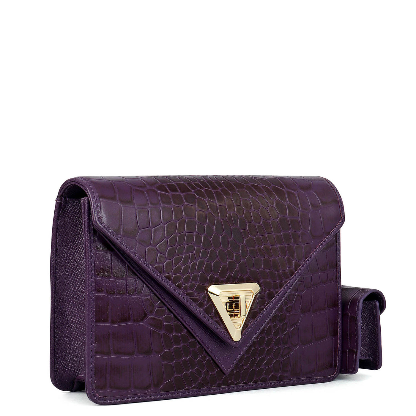 Allure Croco Franzy Leather Sling - Grapevine
