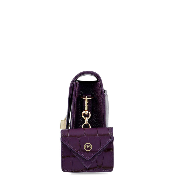 Allure Croco Franzy Leather Sling - Grapevine