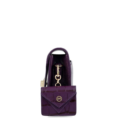 Allure Croco Franzy Leather Sling - Grapevine