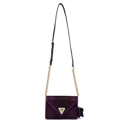 Allure Croco Franzy Leather Sling - Grapevine
