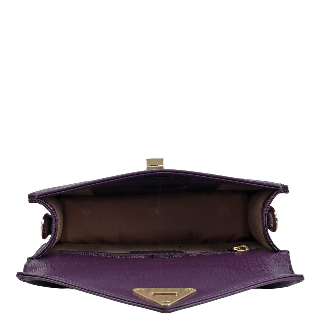 Allure Croco Franzy Leather Sling - Grapevine