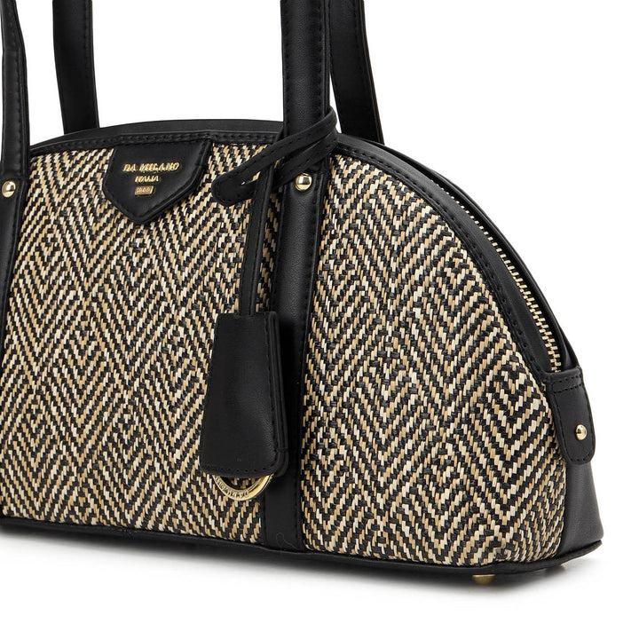Canvas Plain Leather Shoulder Bag (S)