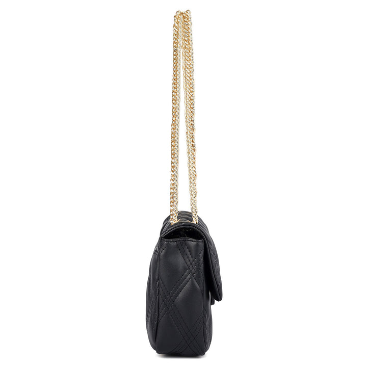 Medium Quilting Leather Shoulder Bag - Black