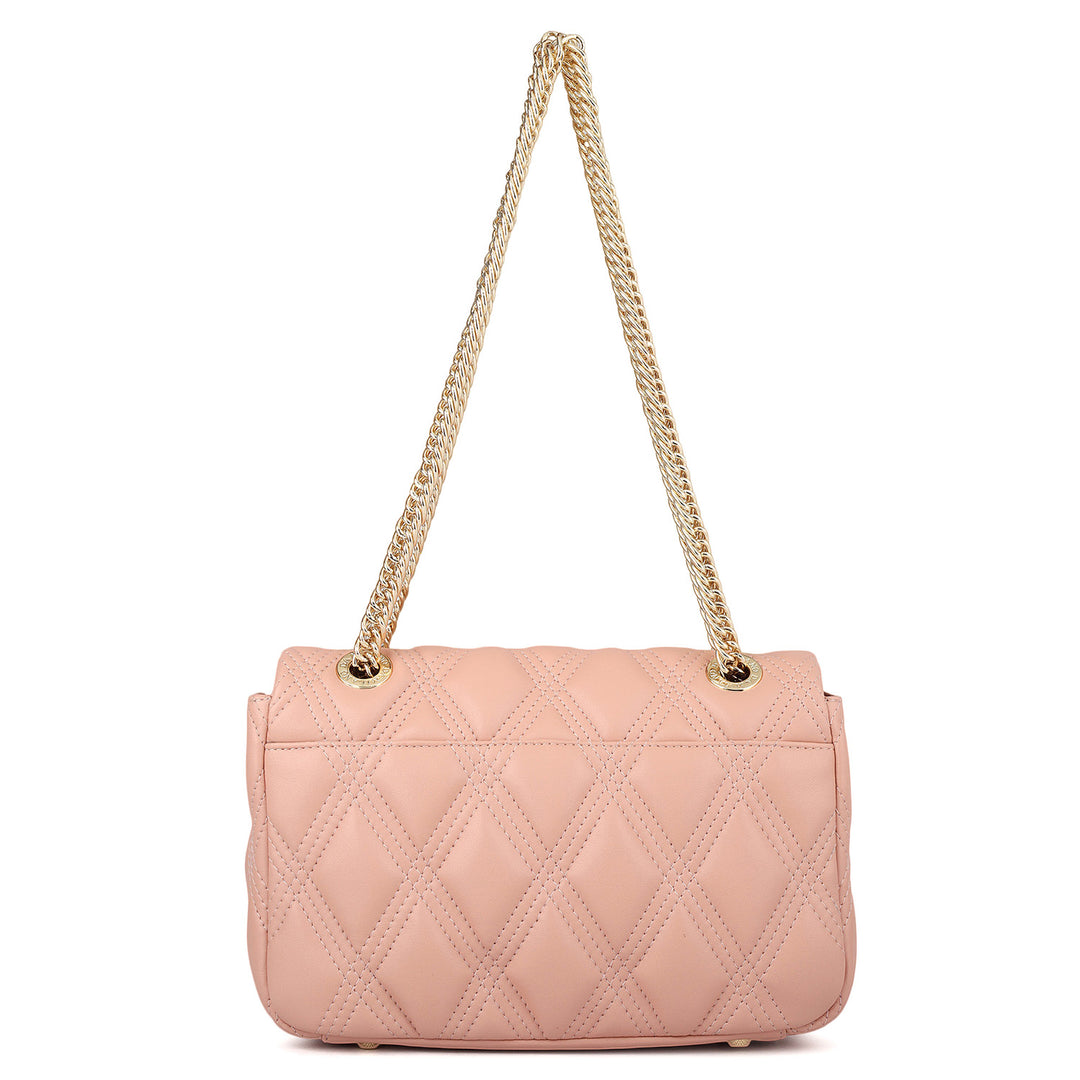 Medium Quilting Leather Shoulder Bag - Peach