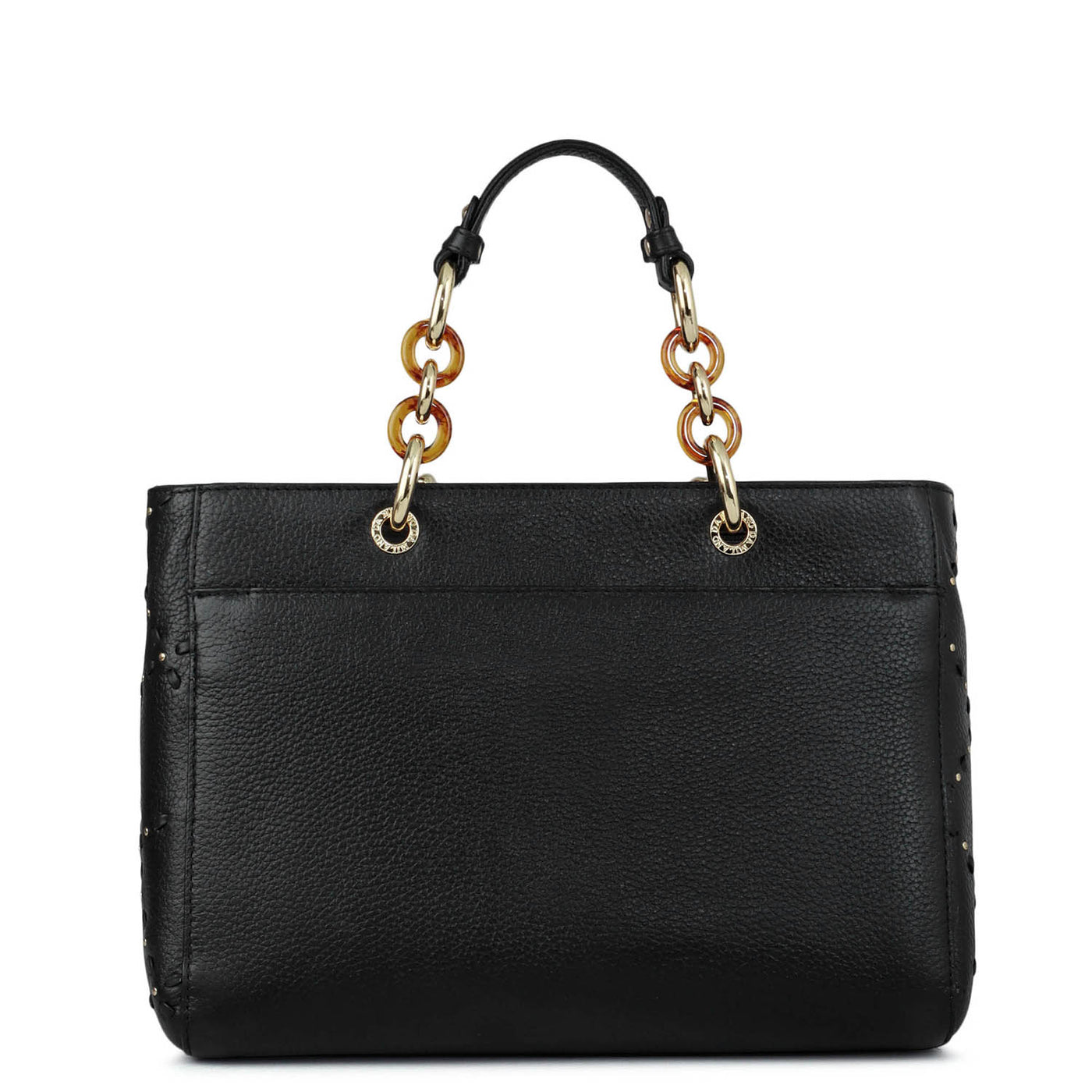 Medium Bunti Wax Leather Satchel - Black