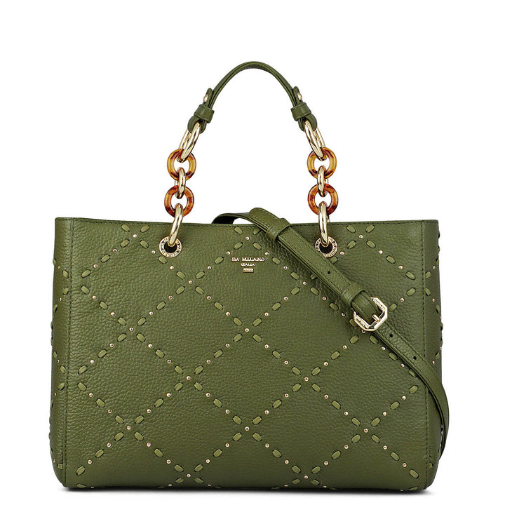 Serena Wax Leather Satchel - Fern