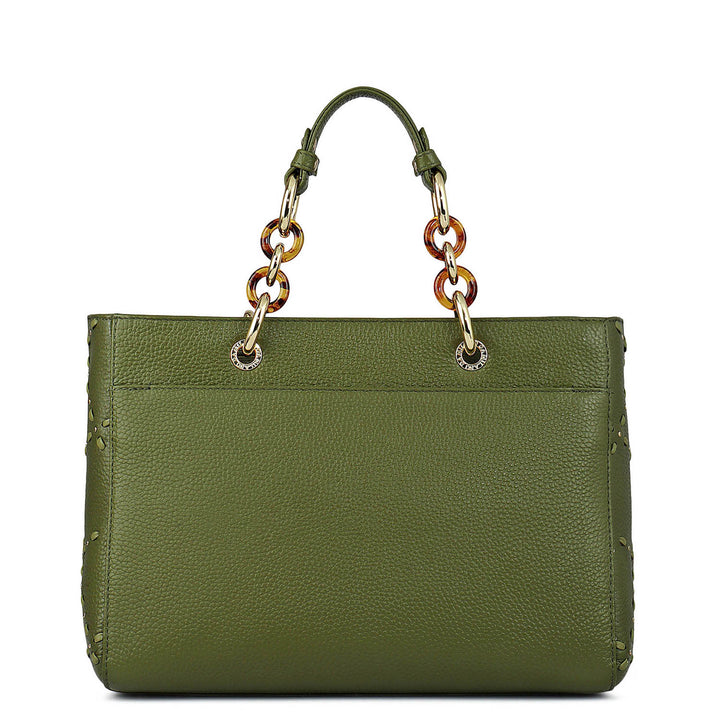 Serena Wax Leather Satchel - Fern