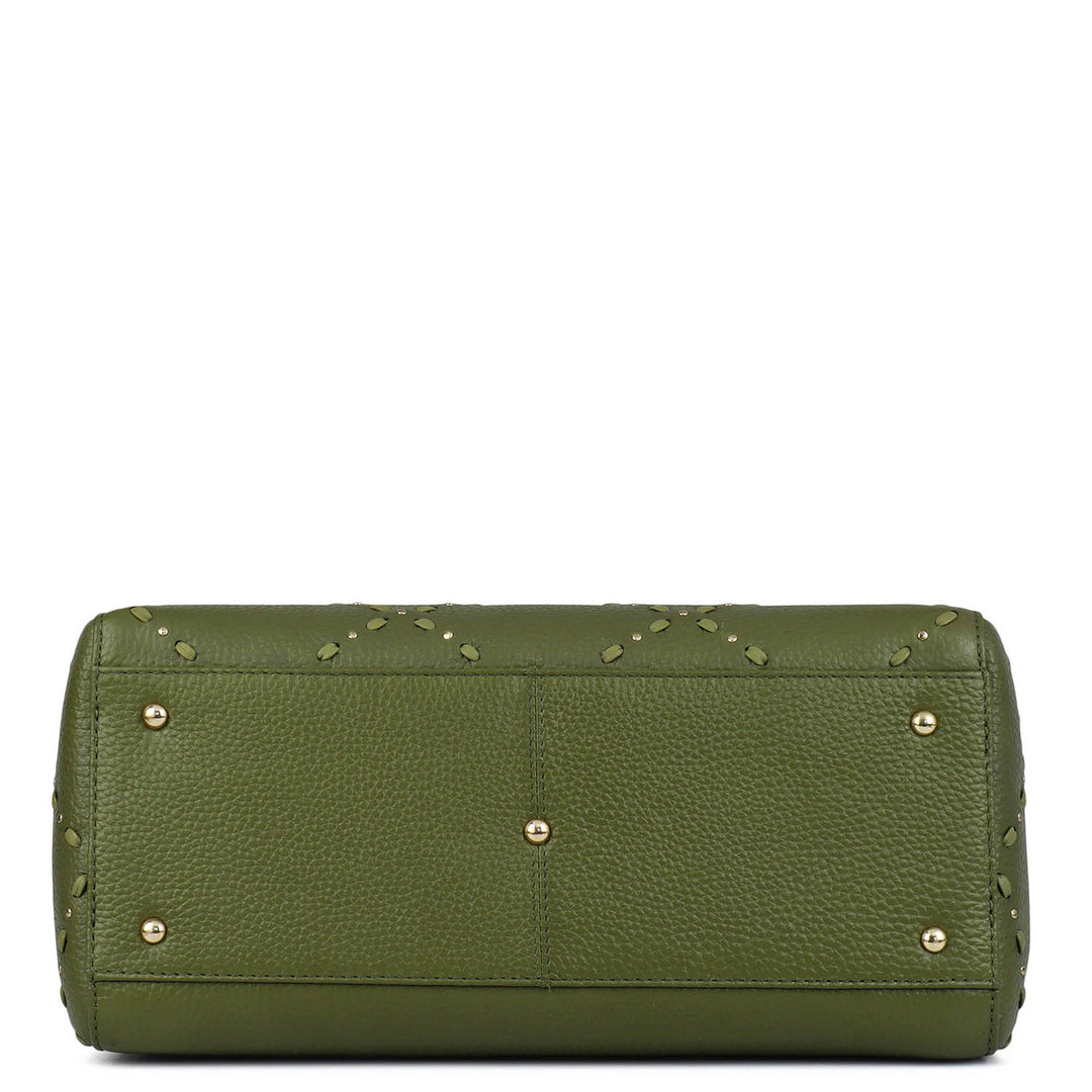 Serena Wax Leather Satchel - Fern