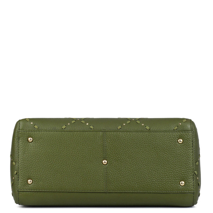 Serena Wax Leather Satchel - Fern