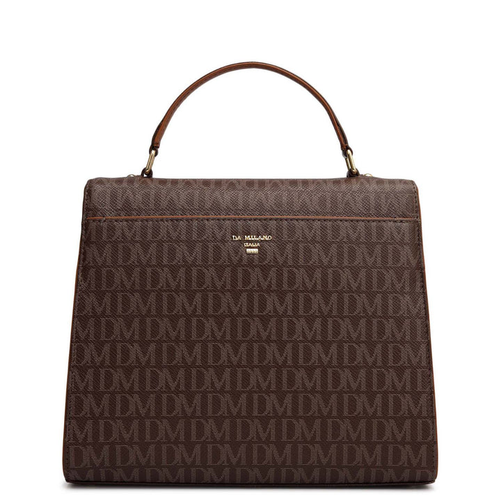 Small Monogram Leather Satchel - Walnut