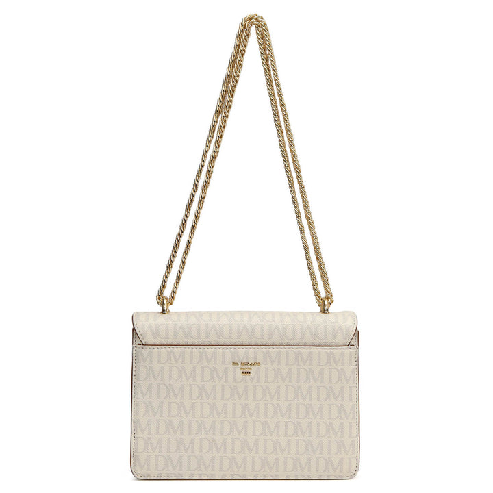 Small Monogram Plain Leather Shoulder Bag - Marshmallow