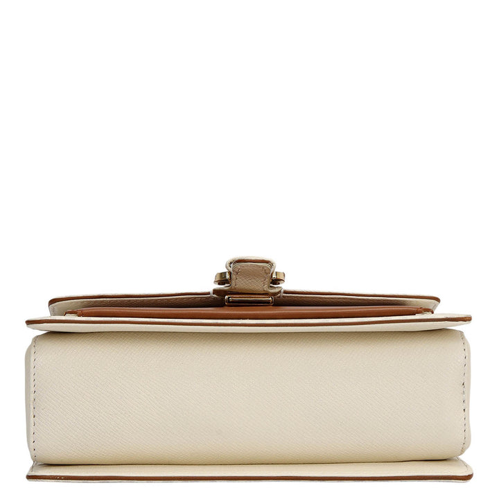 Small Monogram Plain Leather Shoulder Bag - Marshmallow