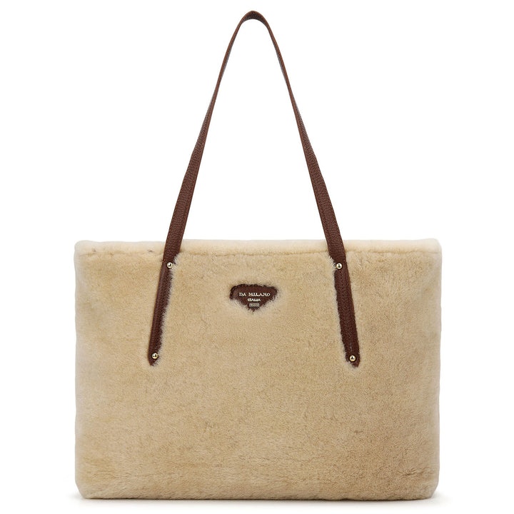 Fur Shopper Bag - Beige