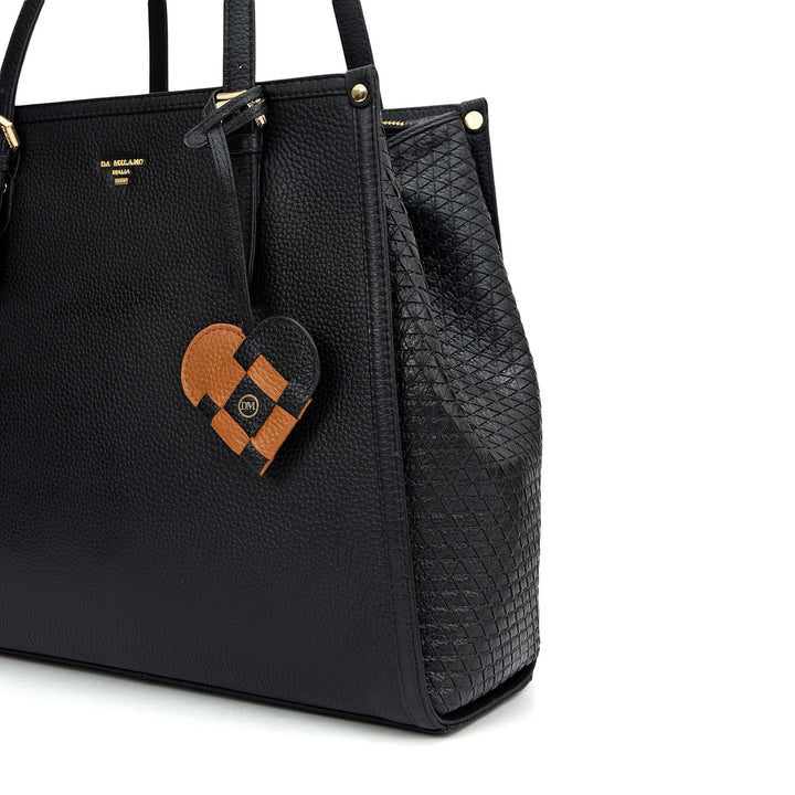 Medium Wax Mat Leather Tote - Black