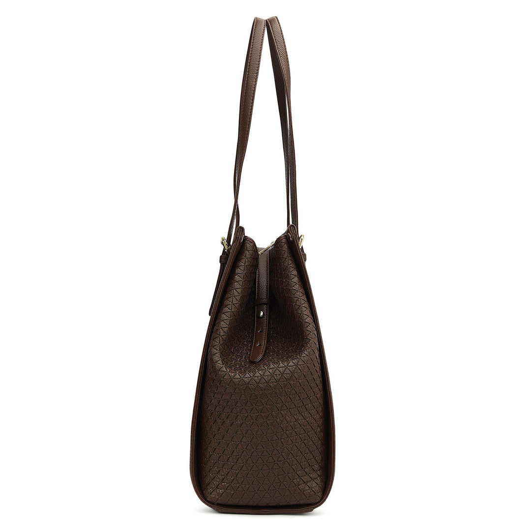 Medium Wax Mat Leather Tote - Mocha