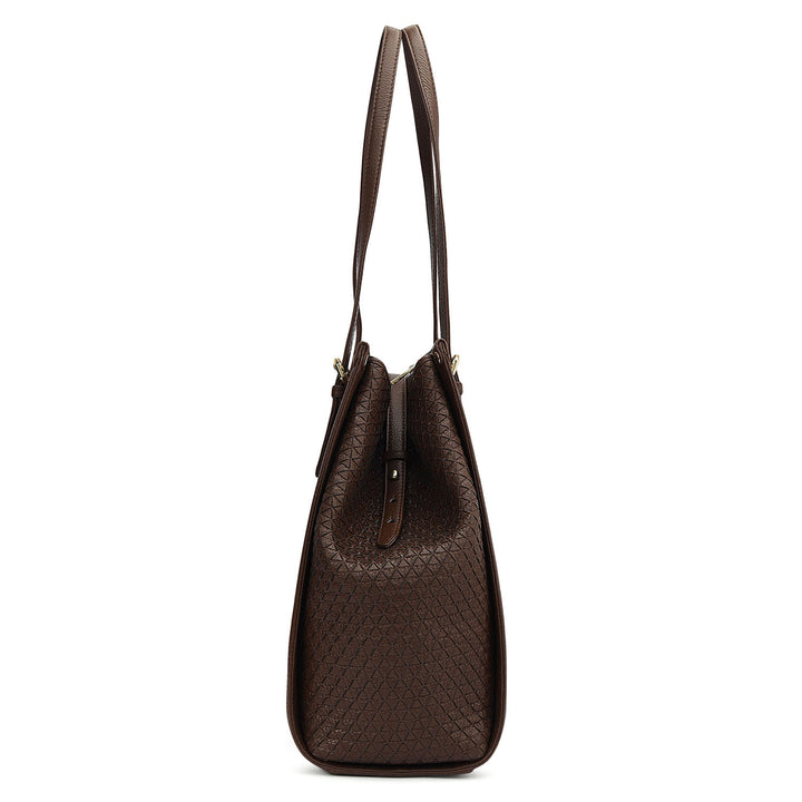 Medium Wax Mat Leather Tote - Mocha