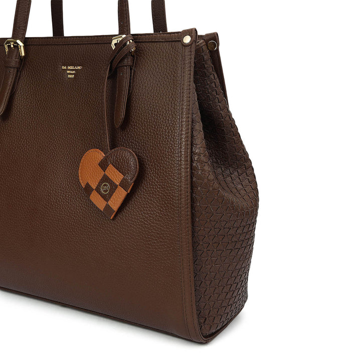 Medium Wax Mat Leather Tote - Mocha