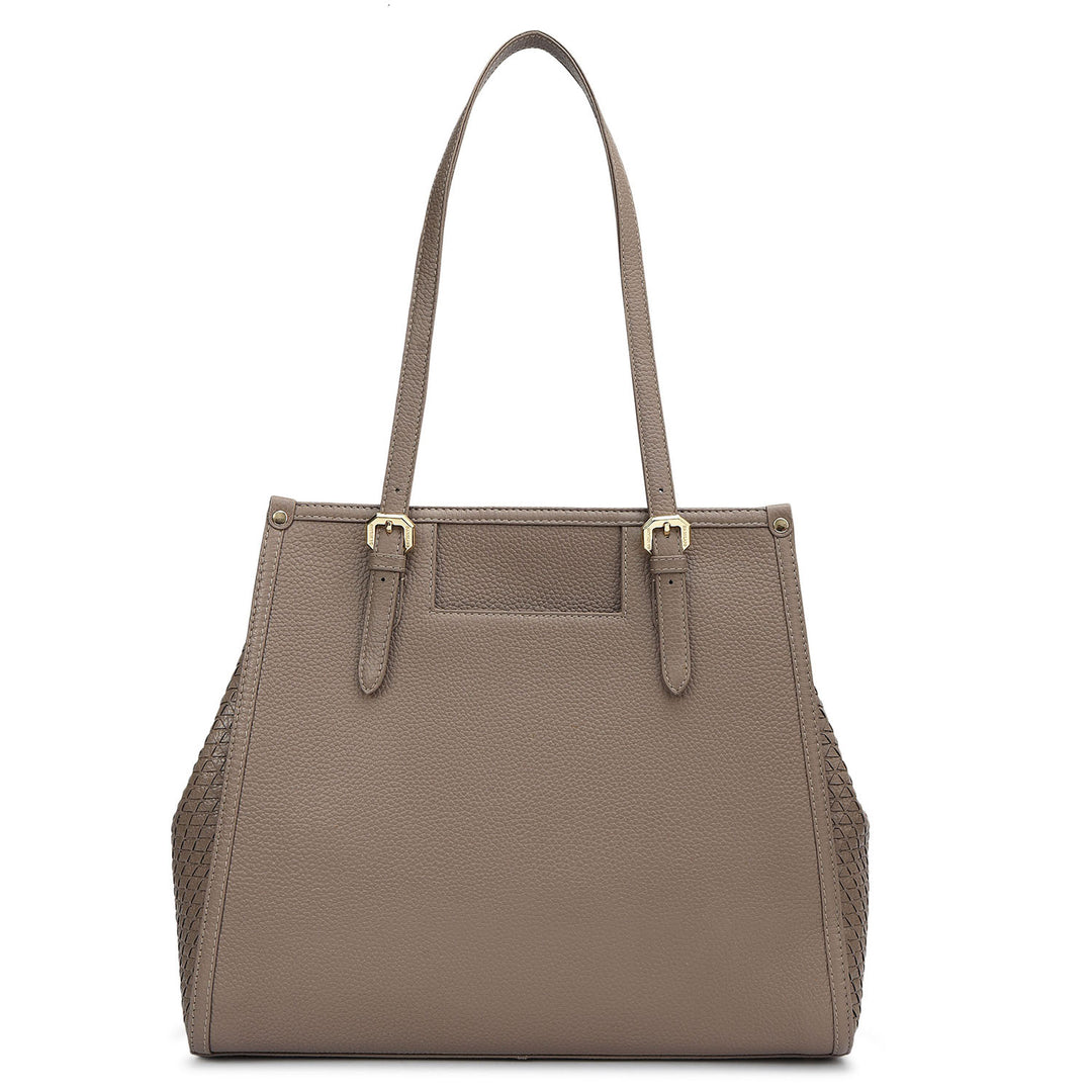 Medium Wax Mat Leather Tote - Smoke Grey