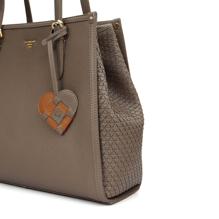 Medium Wax Mat Leather Tote - Smoke Grey