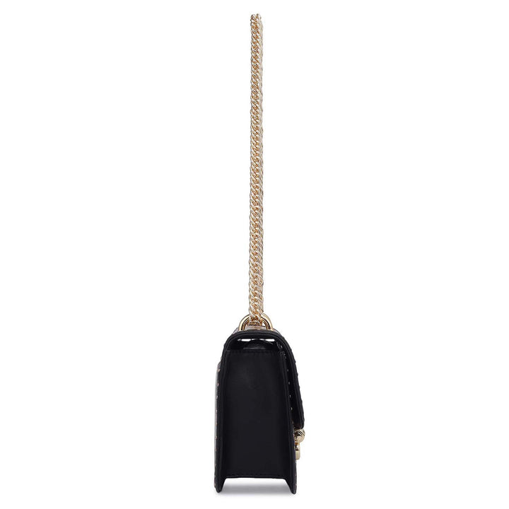 Small Snake Leather Shoulder Bag - Gold & Black