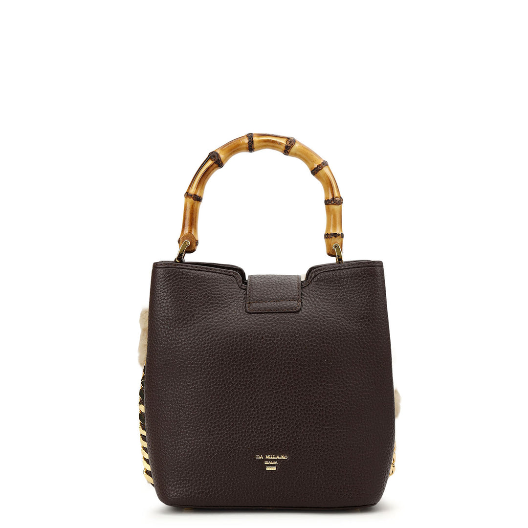 Fur Top Handle Bag - Beige