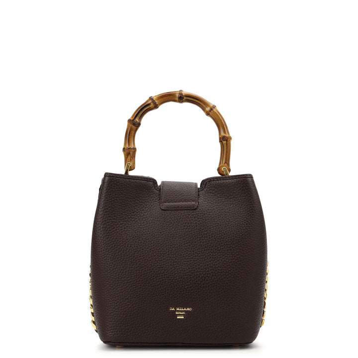 Fur Top Handle Bag - Chocolate