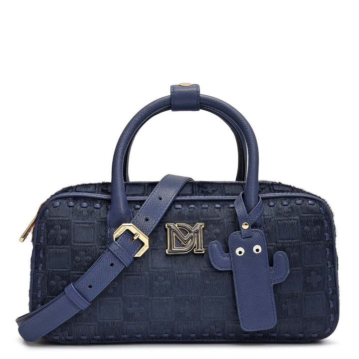 Small Fur Franzy Leather Sling - Ink Blue