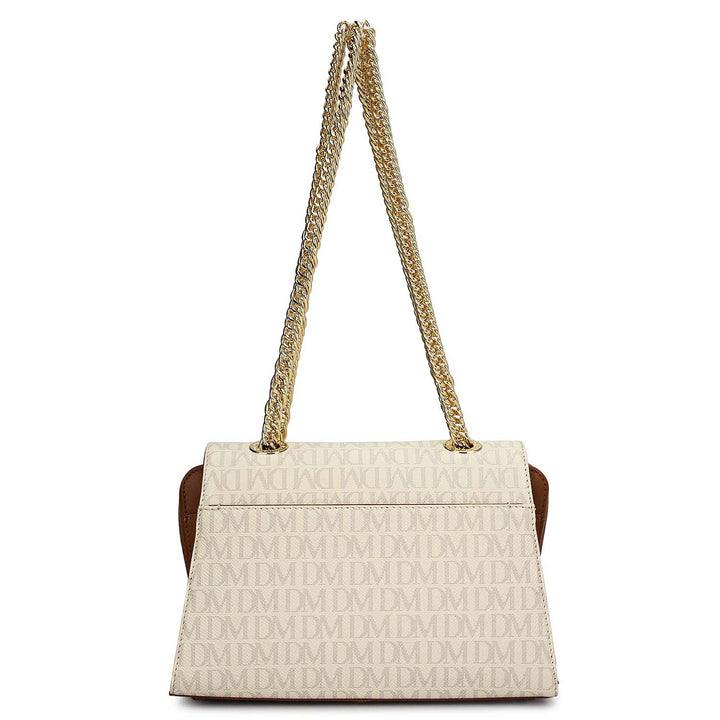 Medium Monogram Plain Leather Shoulder Bag - Marshmallow