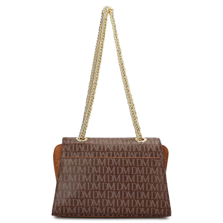 Medium Monogram Plain Leather Shoulder Bag - Walnut