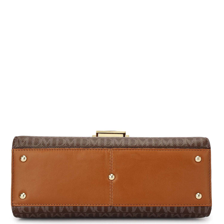 Medium Monogram Plain Leather Shoulder Bag - Walnut