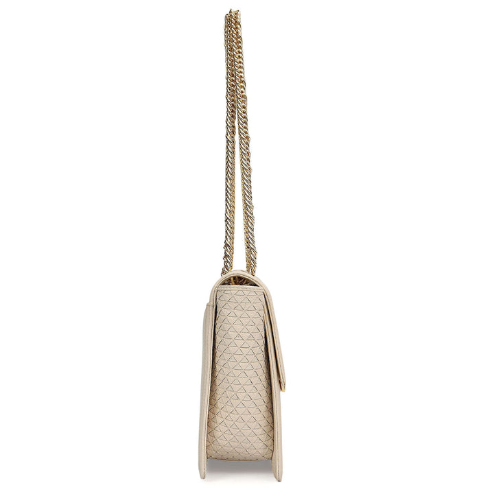 Medium Wax Mat Leather Shoulder Bag - Marshmallow