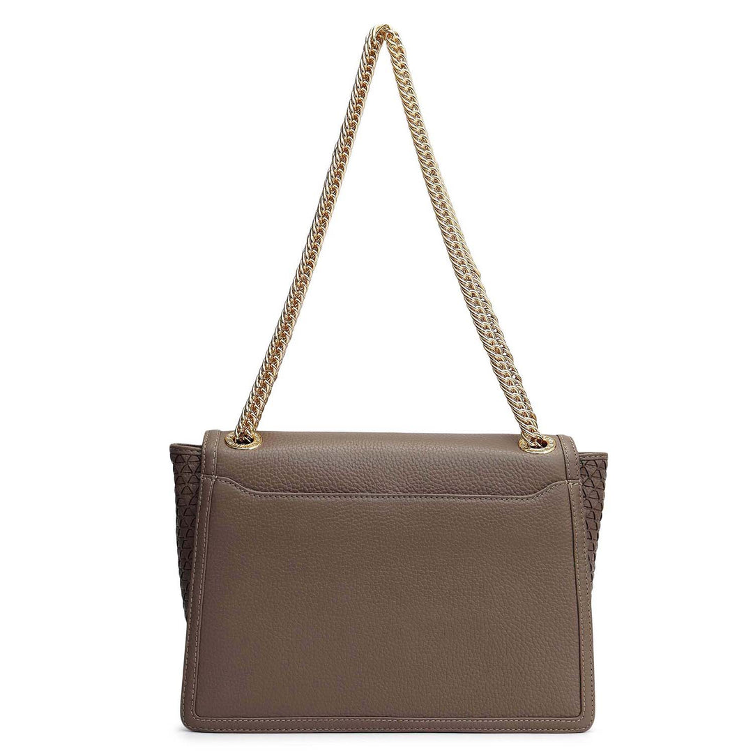 Medium Wax Mat Leather Shoulder Bag - Smoke Grey