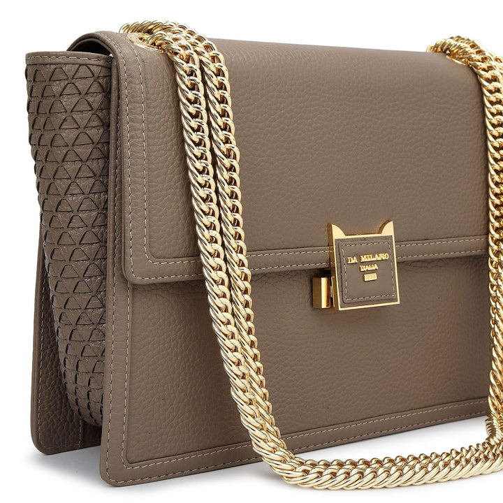 Medium Wax Mat Leather Shoulder Bag - Smoke Grey