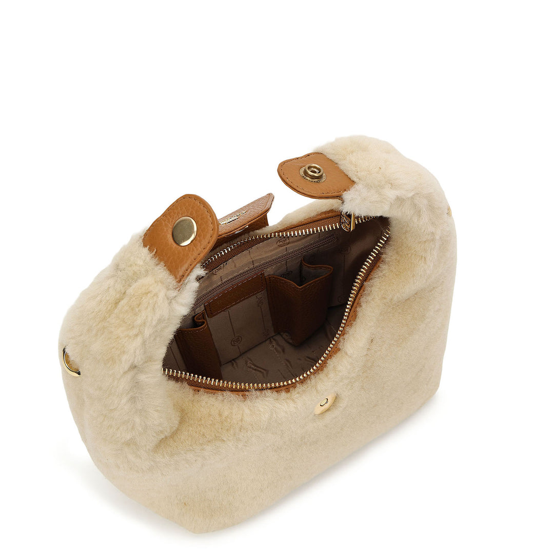 Fur Baguette - Beige & Cognac
