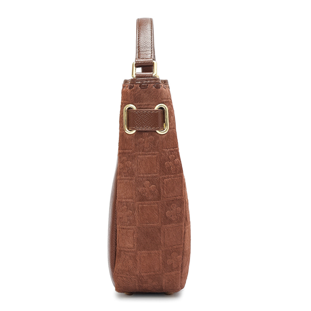 Small Fur Franzy Leather Satchel - Date
