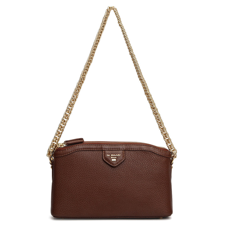 Small Wax Leather Baguette - Espresso