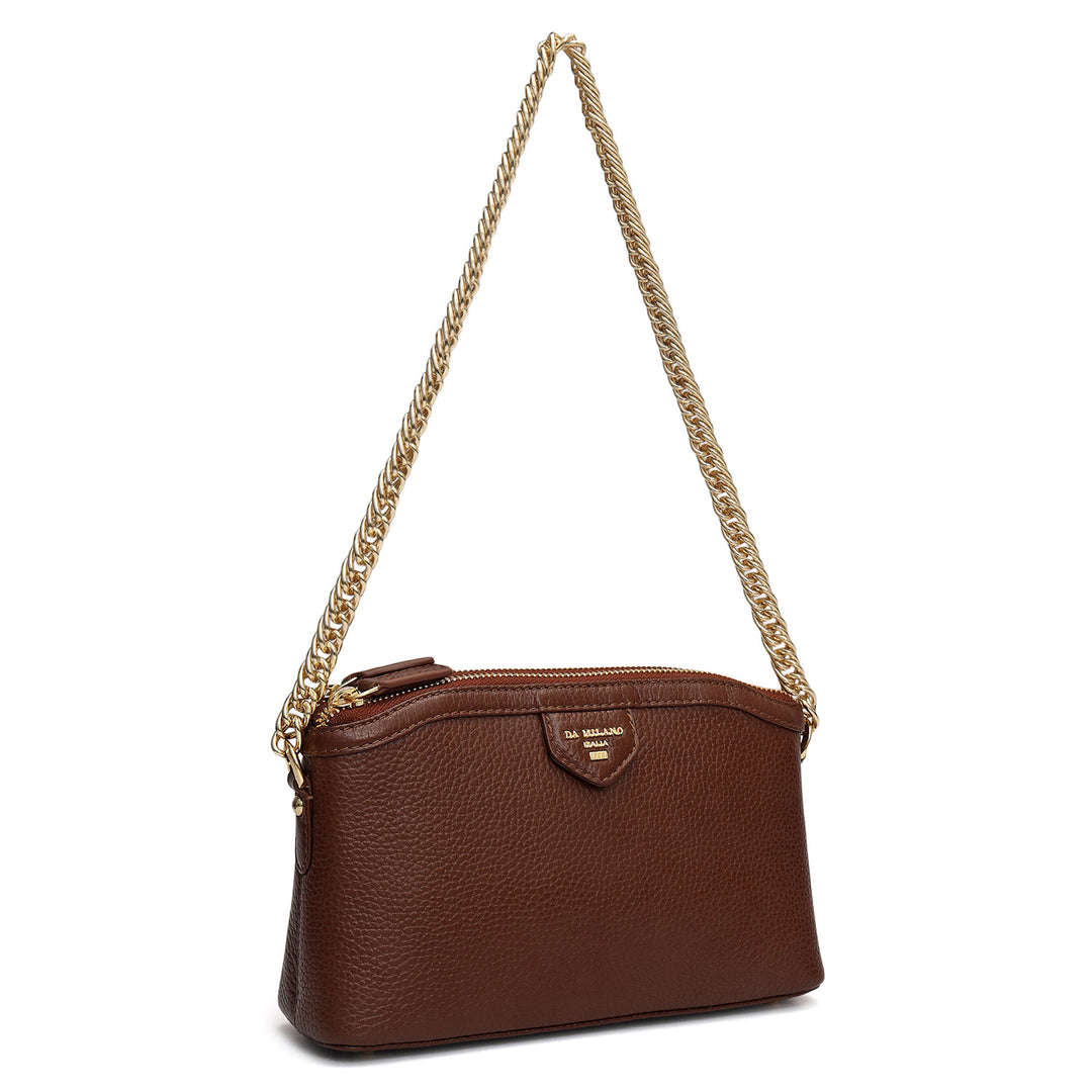 Small Wax Leather Baguette - Espresso