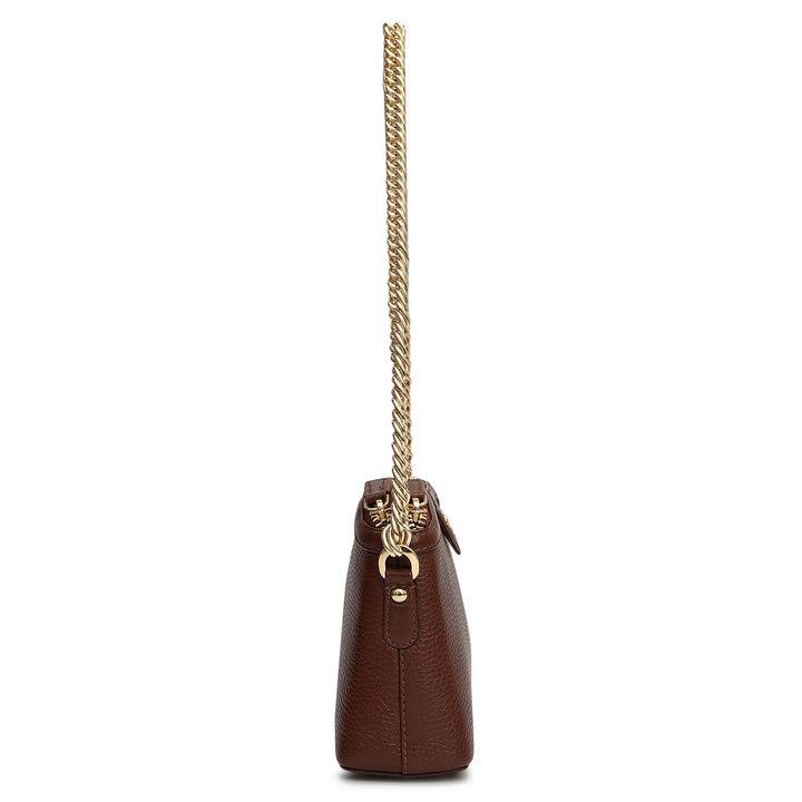 Small Wax Leather Baguette - Espresso