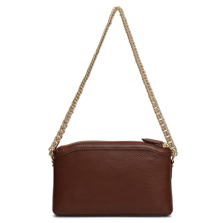 Small Wax Leather Baguette - Espresso