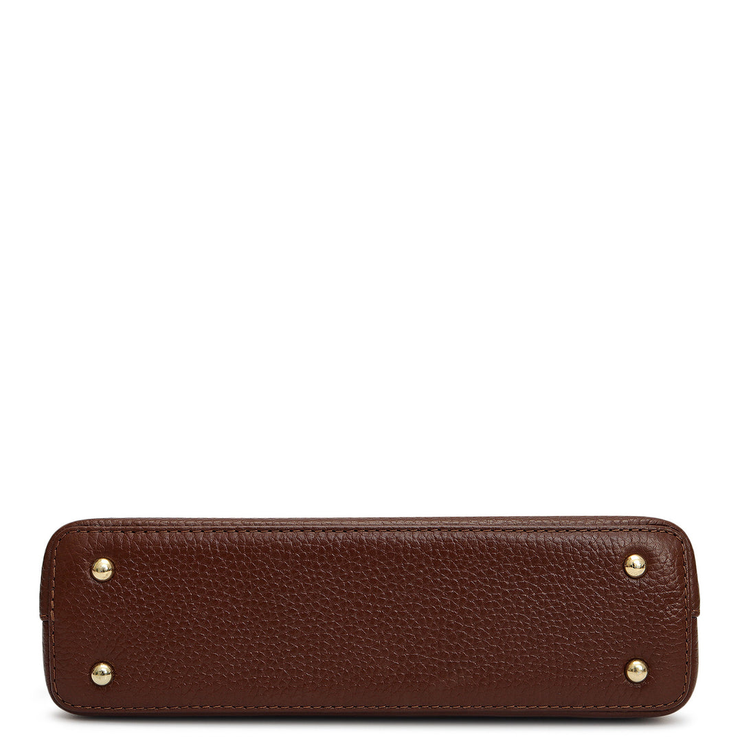 Small Wax Leather Baguette - Espresso