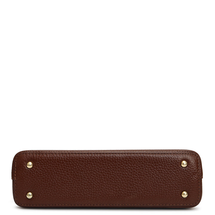 Small Wax Leather Baguette - Espresso